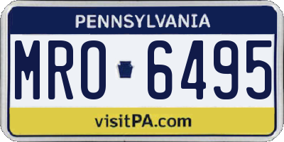 PA license plate MRO6495