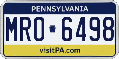 PA license plate MRO6498
