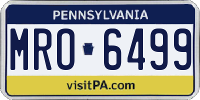 PA license plate MRO6499