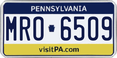 PA license plate MRO6509
