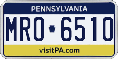 PA license plate MRO6510