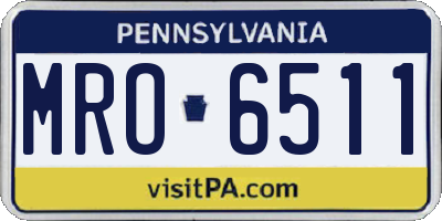 PA license plate MRO6511