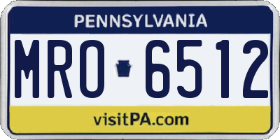 PA license plate MRO6512