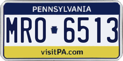 PA license plate MRO6513