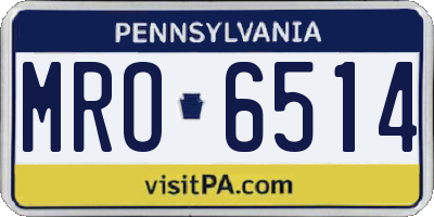 PA license plate MRO6514