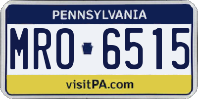 PA license plate MRO6515