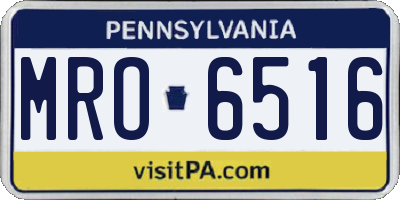 PA license plate MRO6516