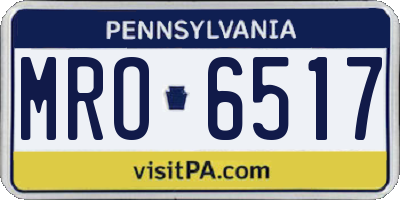 PA license plate MRO6517
