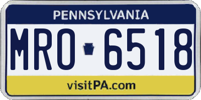 PA license plate MRO6518