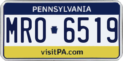 PA license plate MRO6519