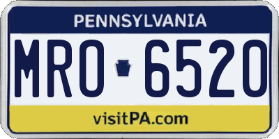 PA license plate MRO6520