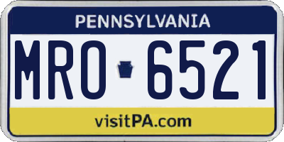 PA license plate MRO6521