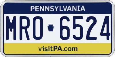 PA license plate MRO6524
