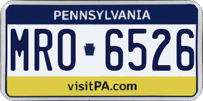 PA license plate MRO6526