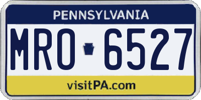 PA license plate MRO6527