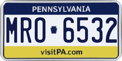 PA license plate MRO6532