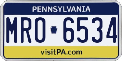 PA license plate MRO6534