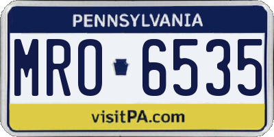 PA license plate MRO6535