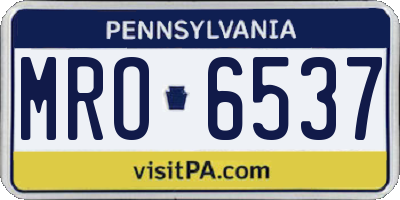 PA license plate MRO6537