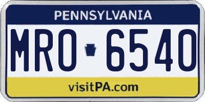 PA license plate MRO6540