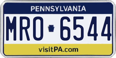 PA license plate MRO6544