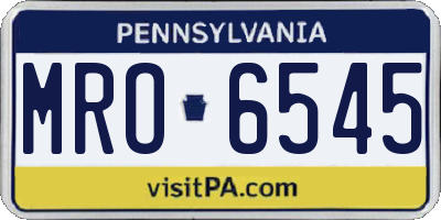 PA license plate MRO6545