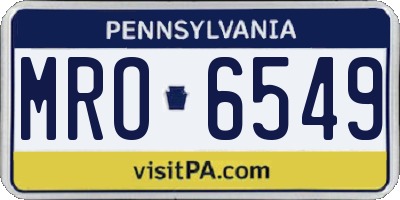 PA license plate MRO6549