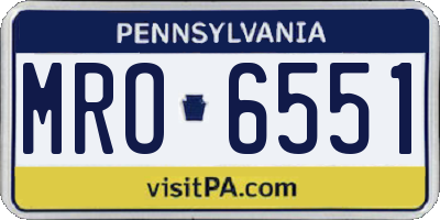 PA license plate MRO6551