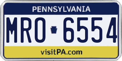 PA license plate MRO6554