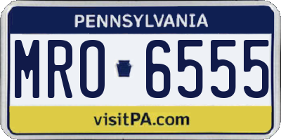 PA license plate MRO6555