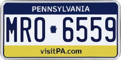 PA license plate MRO6559