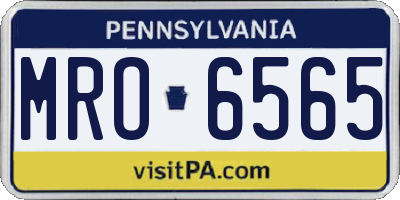 PA license plate MRO6565