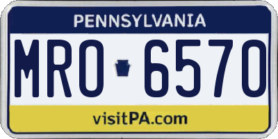 PA license plate MRO6570
