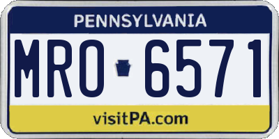 PA license plate MRO6571