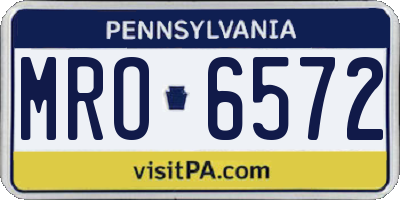 PA license plate MRO6572