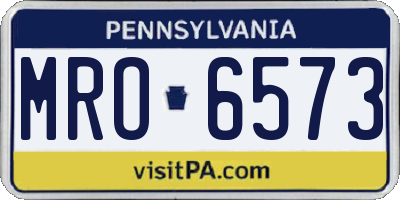 PA license plate MRO6573