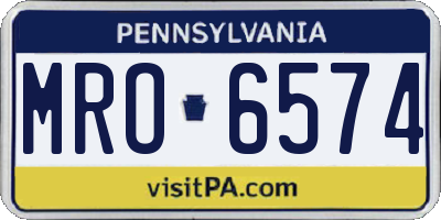 PA license plate MRO6574