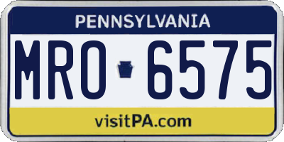 PA license plate MRO6575