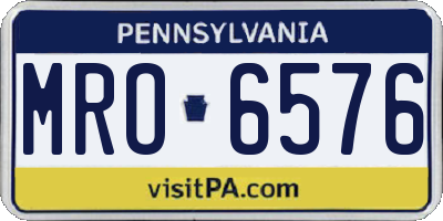 PA license plate MRO6576