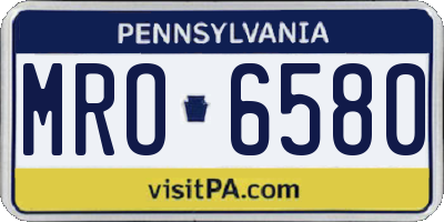 PA license plate MRO6580