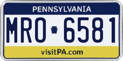 PA license plate MRO6581