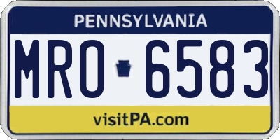 PA license plate MRO6583