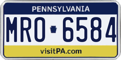 PA license plate MRO6584