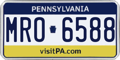 PA license plate MRO6588