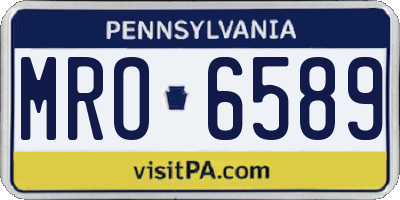 PA license plate MRO6589