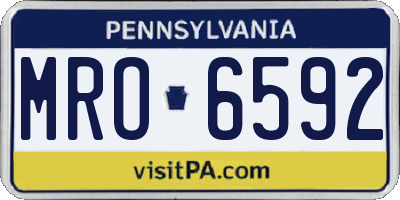 PA license plate MRO6592