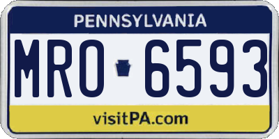 PA license plate MRO6593