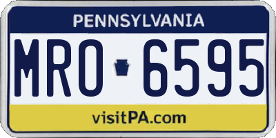 PA license plate MRO6595