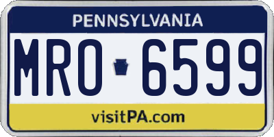 PA license plate MRO6599
