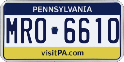 PA license plate MRO6610